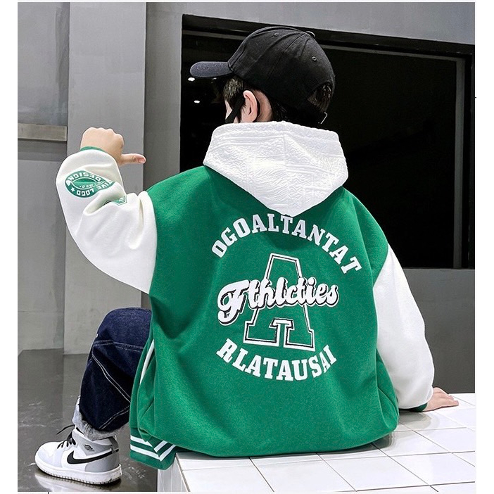 forever เสื้อแจ็คเก็ตเด็กผู้ชาย เสื้อแจ็คเก็ตเบสบอล ผ้าฝ้าย35% โพลีอีสเตอร์65% มี 2 แบบ ผ้าหนากับผ้าบาง สินค้าพร้อมส่ง - รูปที่ 3