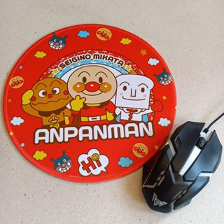 mousepad (mouse pad) แผ่นรองเม้าส์ ทรงกลม เส้นผ่าศูนย์กลาง 9 นิ้ว เนื้อหนา ลาย อันปังแมน anpanman