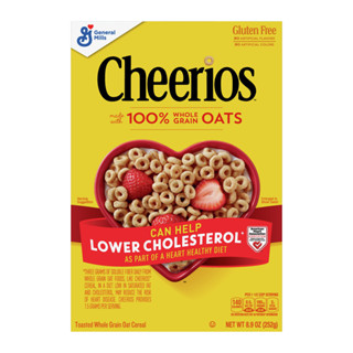 Cheerios 100% Whole Grain Oats Cereal General Mills 252 g. เจเนอรัลมิลเชริออสซีเรียลข้าวโอ๊ตอบกรอบ อาหารเช้า ซีเรียลธัญพ