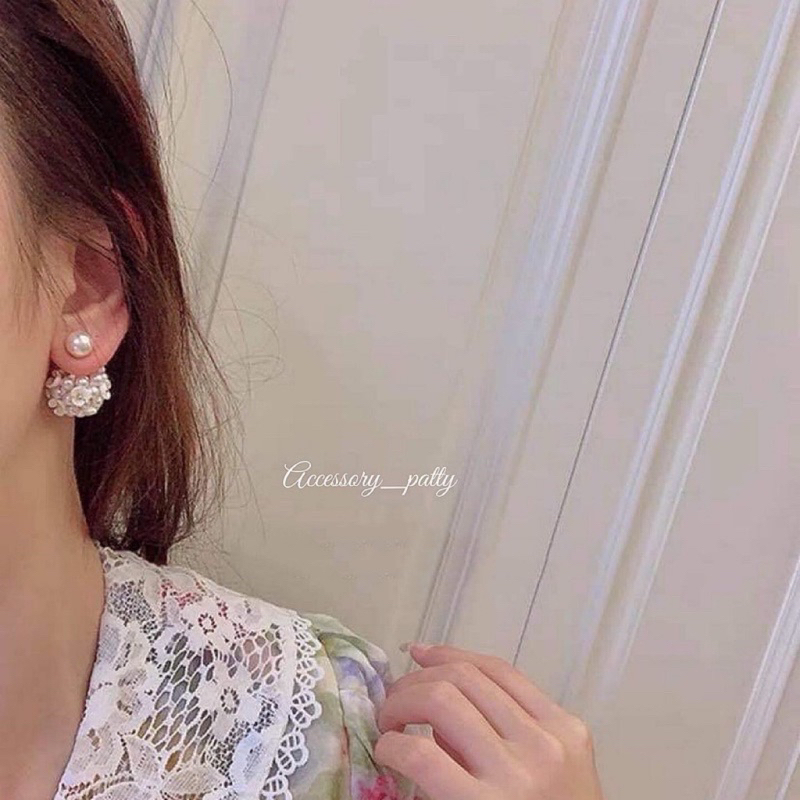 ✨Flower bloom earrings ⭐️รุ่นนี้งานใส่หน้ามุกตัวดอกไม้เป็นทับหลัง ใส่แล้วรับประกันความหวานมดขึ้นเลยค้า ก้านเงินเเท้ค่ะ