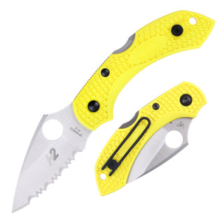 มีดพับ Spyderco Dragonfly2 Salt H2 Serrated Blade, Yellow FRN Handles (C28SYL2)