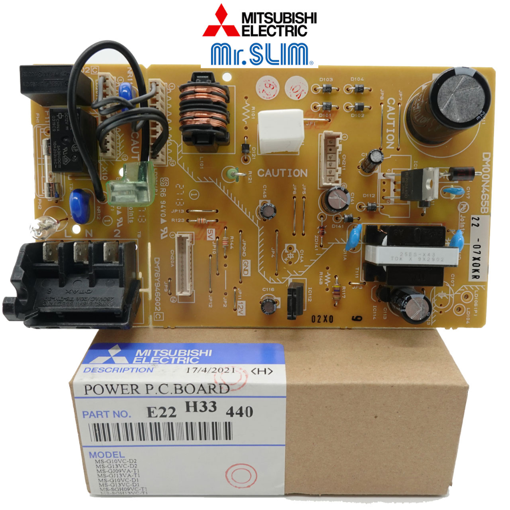 E22H33440 แผงพาวเวอร์ mitsubishi electric mr.slim  .ใช้กับรุ่น MS-SGH13VC-T1 , MS-SGH09VC MS-GJ13VA , MS-G10VC , MS-G13V