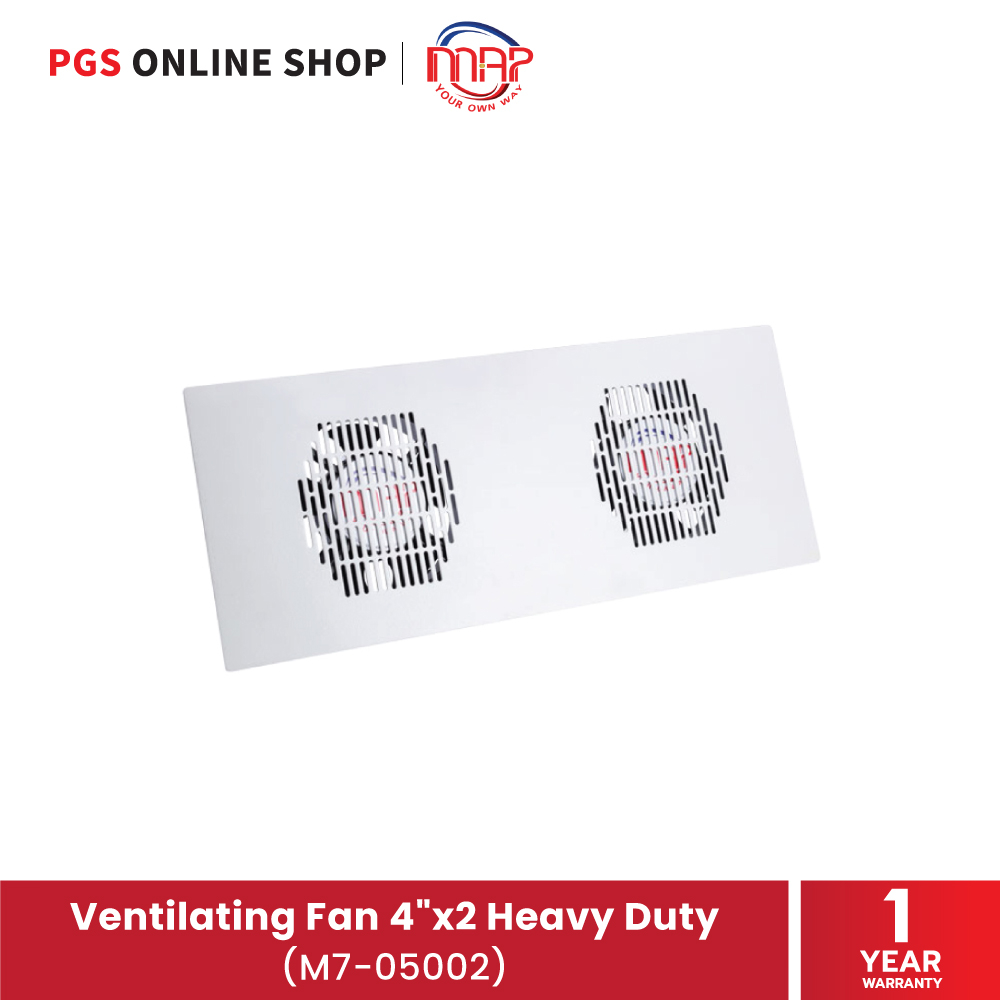 MAP Ventilating Fan 4"x2 Heavy Duty (M7-05002) ชุดพัดลมระบายอากาศสำหรับตู้แร็ค 4×2 นิ้ว ใช้ได้กับตู้
