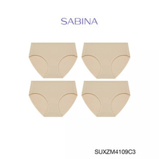 Sabina กางเกงชั้นใน (Set 4 ชิ้น) (ทรง Half) รุ่น Panty Zone รหัส SUXZM4109C3 สีเนื้อเข้ม