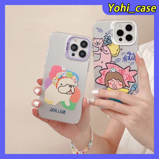 💕พร้อมส่ง💕iPhone 14 13 12 11 Pro Max เคส for เคสไอโฟน11 เนื้อฝ้า บางเบาพกพาง่าย แฟชั่น น่ารัก การ์ตูน เรียบง่าย Case