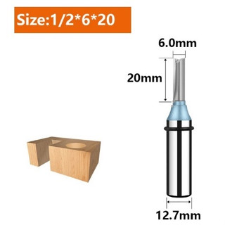 Tideway ดอกเร้าเตอร์ ก้าน 1/2x6x20 TCT 2 ฟัน CNC สําหรับงานไม้ แกะสลักไม้