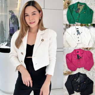 เสื้อคลุมผ้าทวิสชาแนล เบลเซอร์สั้น