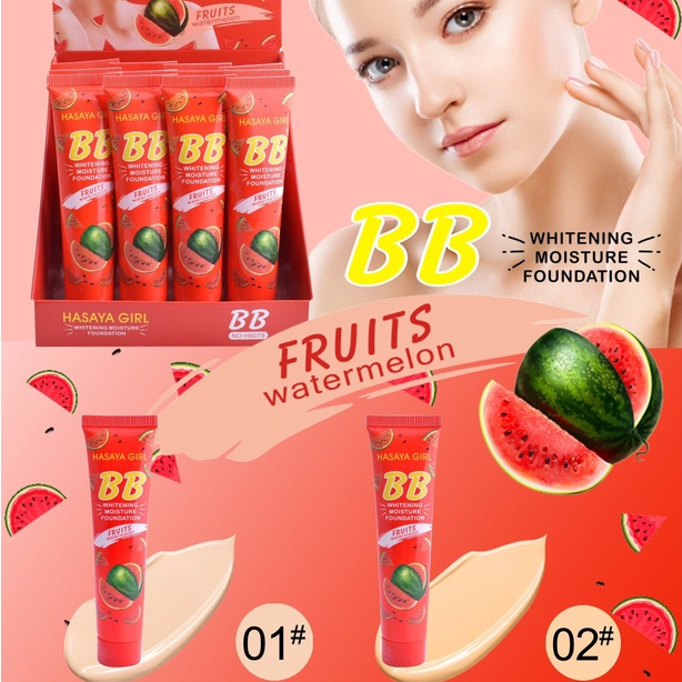 H6079 🍉🍉ครีมแตงโมBB HASAYA GIRL  แบบหลอดบีบ สินค้าพร้อมส่งค่า