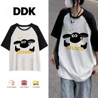 DDK🔥พร้อมส่ง🔥เสื้อยืด🍀เสื้อผ้าแฟชั่นวัยรุ่น เสื้อโอเวอร์ไซส์ลายตัวหนังสือ ผู้หญิงน่ารัก เสื้อยืดแขนสั้นลํ