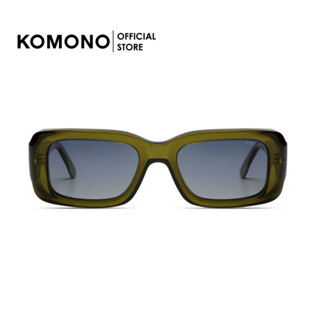 KOMONO Wes Moss แว่นกันแดดทรงสี่เหลี่ยมผืนผ้า สีเขียวเข้ม