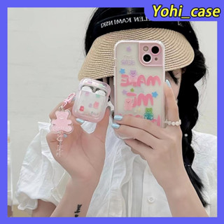 💕พร้อมส่ง💕iPhone 14 13 12 11 Pro Max เคส for เคสไอโฟน11น่ารัก บางเบาพกพาง่าย แฟชั่น โปร่งใส หมี การ์ตูน เรียบง่าย Case