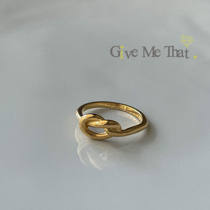 แหวนสแตนเลสแท้ แหวนมินิมอล สไตล์minimal เครื่องประดับแฟชั่น รุ่น Knot Ring - Givemethat