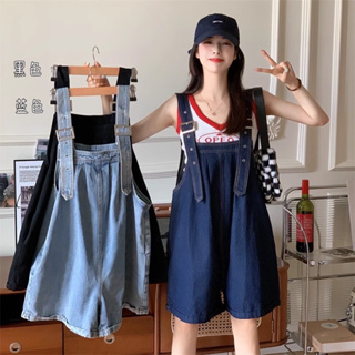 Many Jeans Shorts Overalls เอี๊ยมกางเกงยีนส์ขาสั้น(สินค้าพร้อมส่งในไทย)