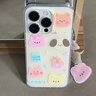 ✨สไตล์ใหม่✨เคสไอโฟน 14 Pro Max  เคส for 11 12 13 Pro Max pig น่ารัก griptok เคสพกพาสะดวก iPhone 13 Case เคสกันกระแทก