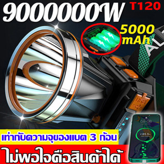 รับประกัน 10 ปี  P120 ไฟฉายคาดหัว ไฟคาดหัว ไฟส่องกบ ไฟฉายคาดหัวแรงสูง LED50000w ใช้ต่อเนื่อง 24/200ชั่วโมง ส่องแสงได้ไกล