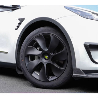 Alaskar 4 Pcs 19 นิ้วล้อ HUB CAP Matte Black Fully Wrap RIM Protector Trim ความแข็งแรงสูงสำหรับ Tesla รุ่น Y 2020 ถึง 2023