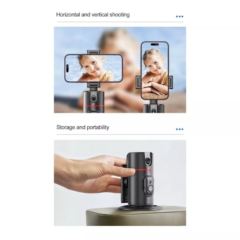 0TELESIN ถ่ายภาพอัจฉริยะ Gimbal Selfie P02 360° Rotation Auto Face TRACKING 360°การติดตามใบหน้าอัตโนมัติ 360°