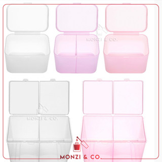 พร้อมส่งทุกวัน กล่องสำลี กล่องใส่สำลี กล่องเก็บสำลี เปิดได้ 2 ช่อง  2 Grids Cotton Pads Swabs Container