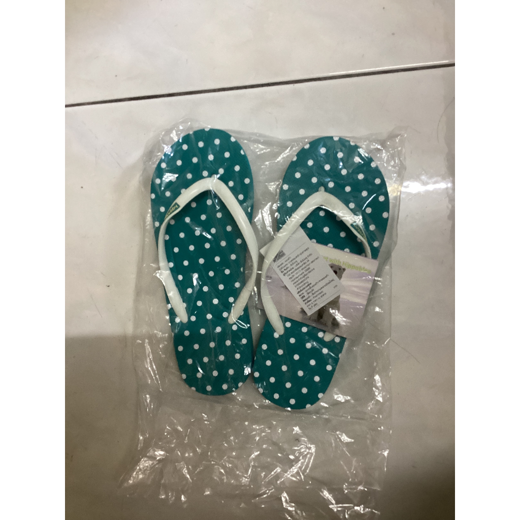 Hippo bloo รองเท้าแตะฮิปโปบูล Turquoise White Dot เทอค้อย / จุดขาว สายเล็ก ลายจุด