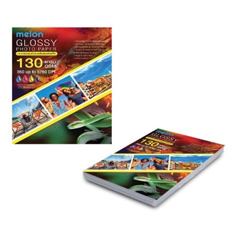 กระดาษโฟโต้  PHOTO GLOSSY ขนาด 130 แกรม 100 แผ่น สำหรับเครื่องพิมพ์อิงค์เจ็ท--130