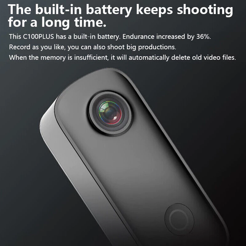 SJCAM C100+ / C100 Plus Mini Action Camera Small and Smart กันน้ำลึก 30M ติดหมวก ตัวเล็กระทัดรัด thumbnail 7
