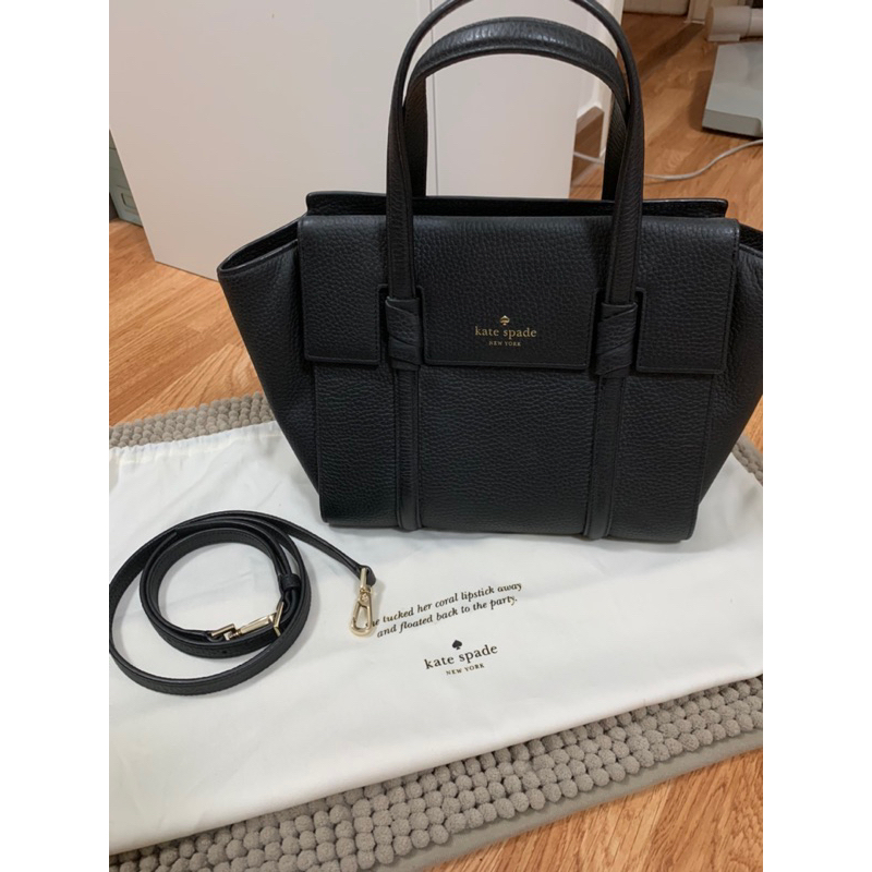 ส่งต่อ กระเป๋าKate Spade New york หนังสีดำ ของแท้