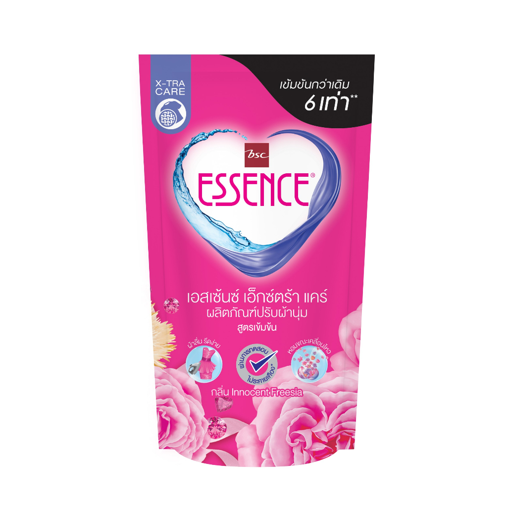 Essence ผลิตภัณฑ์ปรับผ้านุ่มเอสเซ้นซ์ สูตรเข้มข้น 6 เท่า กลิ่นInnocent Freesia 550 มล.(1 ลัง 12 ถุง)