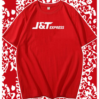 j&amp;txpress เสื้อยืดพนักงานเจแอนทีเนื้อผ้าคอตต้อน คอกลมแขนสั้นเนื้อผ้านุ่มใส่สบาย