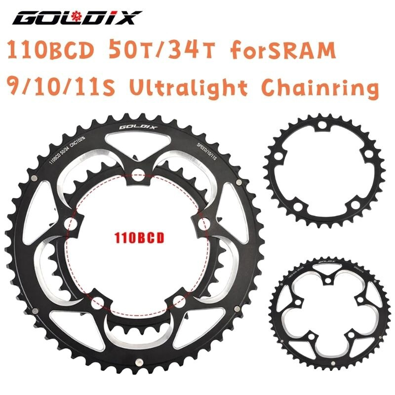 Goldix ใบจานหน้า110BCD 50/34T for sram FSA chainring ถนนจักรยาน chainwheel รองรับ 9/10/11สปีด อลูมิเ