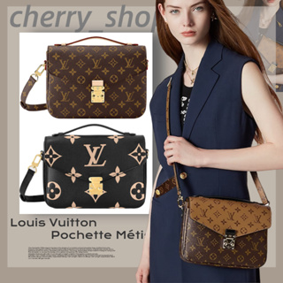 💯หลุยส์วิตตองแท้ 🍒Louis Vuitton Pochette Metis BAG🍒สุภาพสตรี / กระเป๋าถือ / กระเป๋าสะพายข้าง / กระเป๋าสะพาย