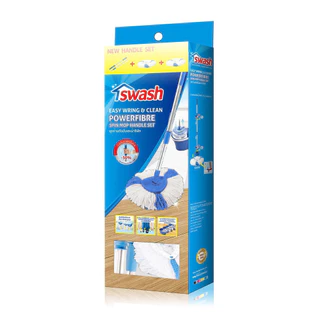 SWASH Easy Wring & Clean Spin Mop Handle Set - สวอช ชุดด้ามถังปั่นและผ้ารีฟิล ไม้ม็อบสวอช ไม้ม็อบถังปั่น ไม้ม๊อบ ม๊อบ