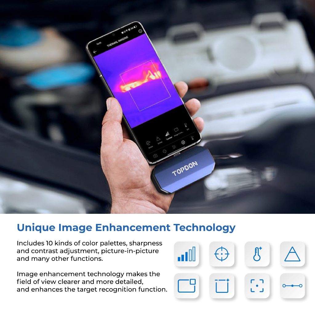 TOPDON กล้องถ่ายภาพความร้อน เครื่องวัดอุณหภูมิอินฟราเรด Thermal Imager รุ่น TC001 (Android&PC)