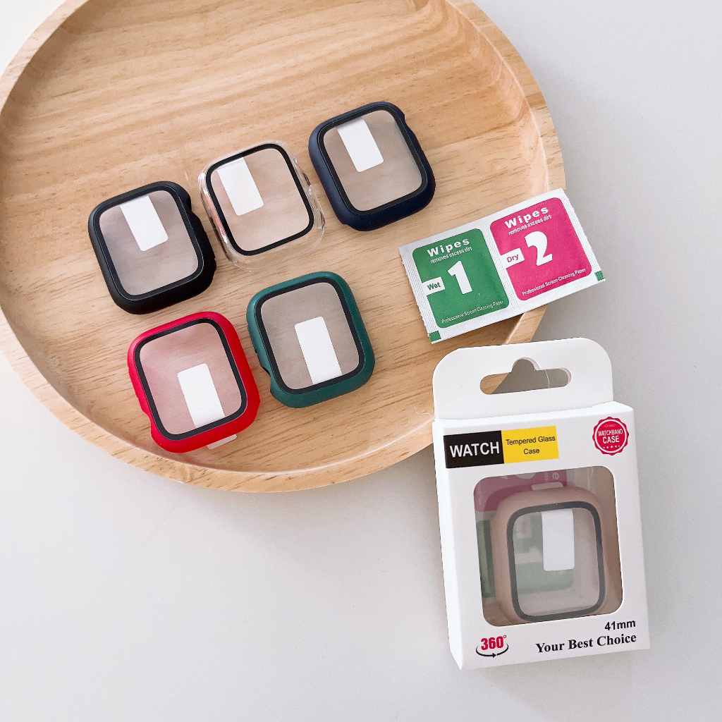 เคส สำหรับ iwatch เคส Watch สายนาฬิกา PC+Glass case smart watch case watch เคสสำหรับแอปเปิ้ลวอช 41/40mm 42/44mm