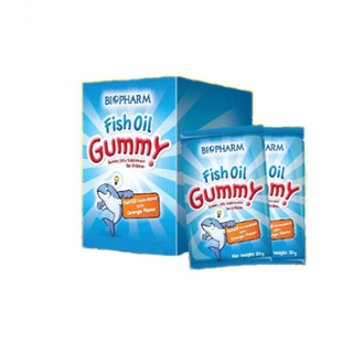 [&gt;ซอง 20 g&lt;] Biopharm Gummy Fish Oil (ล็อตใหม่สุด 12/4/24) ขนมวุ้นเจลาตินสำเร็จรูป ผสมน้ำมันปลา