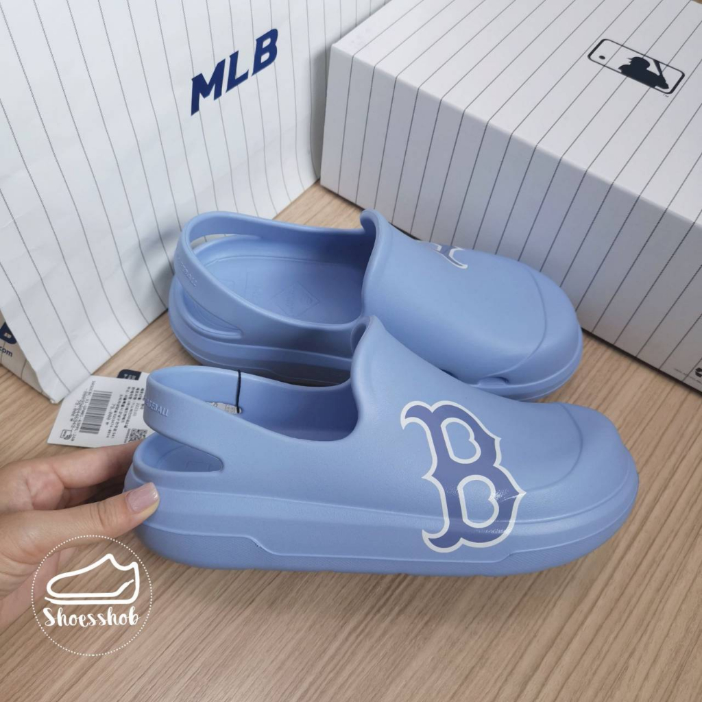 ของแท้ MLB Chunky Bouncer Clog Sandal แตะสีฟ้า logo B💙💙