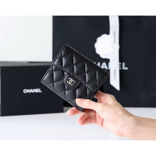 🔥พร้อมส่งNew #Chanel Trifold wallet caviar งานเทพ 📌หนังอิตาลีนำเข้างานเทียบแท้