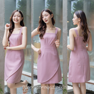 Tulip dress - Khapi เดรสทำงาน เดรสทรงเอ สีชมพูกะปิ