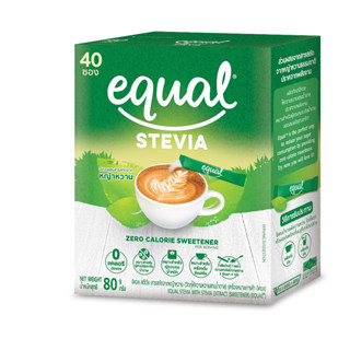 Equal Stevia 40,100 Sticks [1 กล่อง] อิควล สตีเวีย ผลิตภัณฑ์ให้ความหวานแทนน้ำตาล 40,100 ซอง, 0 แคลอรี