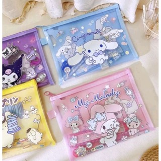 พร้อมส่งค่ะ ชุดเครื่องเขียนพร้อมกระเป๋าดินสอ มีสติ๊กเกอร์แถมให้จ้า