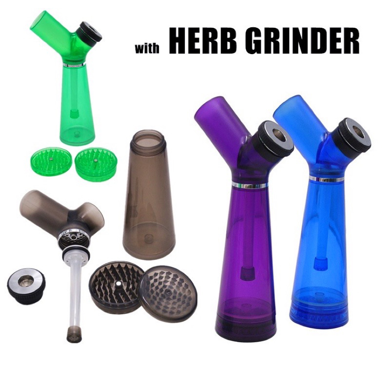พร้อมส่ง water pipe พกพามาพร้อมGrindeในตัว