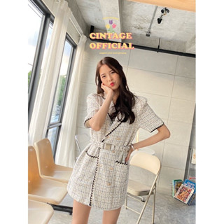 ส่งต่อ 💗💯แท้ Cintage Cintage♡ CT1081 มินิคอปกกระดุมคู่ทวิต349 +เข็มขัด
