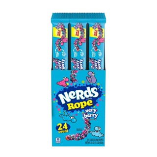 Nerds Rope โรพ เวรี่ เบอร์รี่ ( ลูกอมเคี้ยวหนึบ เวรี่เบอร์รี่ 26g x24 ซอง ) เนิร์ดส แคนดี้ เนิร์ด ลูกอม