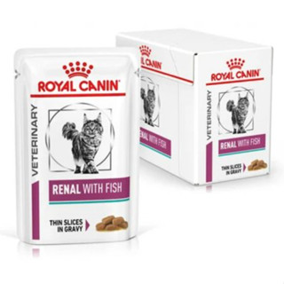 Royal Canin Pouch VD Cat Renal with Fish ขนาด 85กรัม จำนวน12ซอง สำหรับแมวที่เป็นโรคไต (แบบชิ้นเนื้อในน้ำเกรวี่)