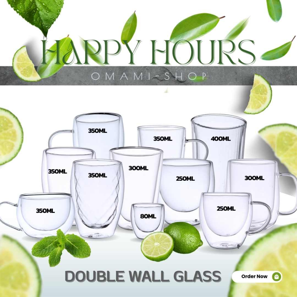 Cups, Mugs & Glasses 59 บาท 3/3 แก้วมินิมอล แก้วน้ำ รวม14ขนาด80-400ml Double Wall Glass สวยงาม ทนทาน ใส่ได้ทั้งน้ำร้อน/เย็น จับถือสะดวก น้ำหนักเบา Home & Living