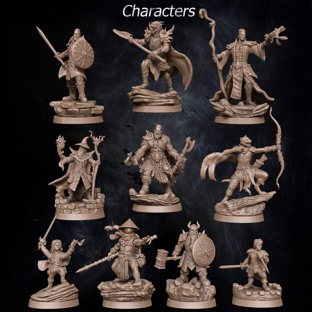 Monsters and Charactersจัดส่งได้ใน1-3วัน | for D&D 5e, Pathfinder and other RPG's | 28mm