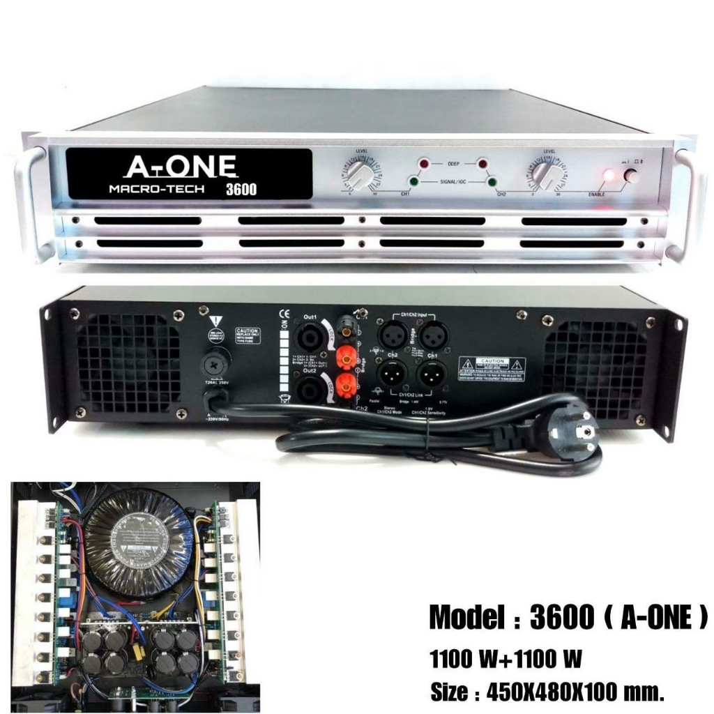 A-ONEเพาเวอร์แอมป์ POWER 2200W RMS 8ohm 1100Wx2 เป็น POWER กลางแจ้งสำหรับมืออาชีพ มาใหม่ แรง ราคาประ