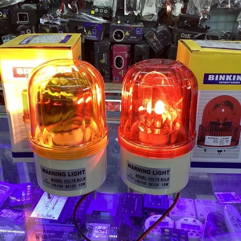ไฟไซเรน,ไฟฉุกเฉินแบบหมุน,ไฟสัญญาณเตือนภัย LTE-1101/1101J- 12/220V รุ่นมีเสียงสัญญาณกับรุ่นไม่มีเสียง มีให้กดเลือก