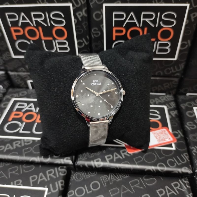 Paris Polo Club นาฬิกาผู้หญิง รุ่น 3PP-2203942M-BK  สายสเตนเลสสตีล