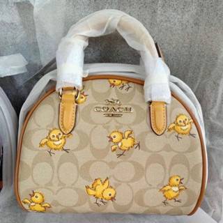 SYDNEY SATCHEL IN SIGNATURE CANVAS WITH TOSSED CHICK PRINT (COACH CC427)