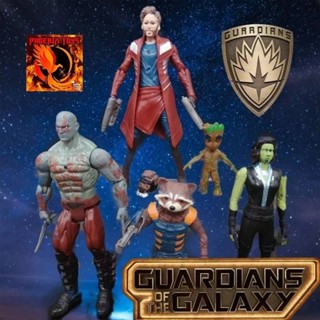 โมเดล Guardian of the Galaxy ขนาด 6-17 Cm. จำนวน 5 ตัว มีไฟกลางตัว Star Lord  เปลี่ยนหัวได้ มีของ พร้อมส่ง